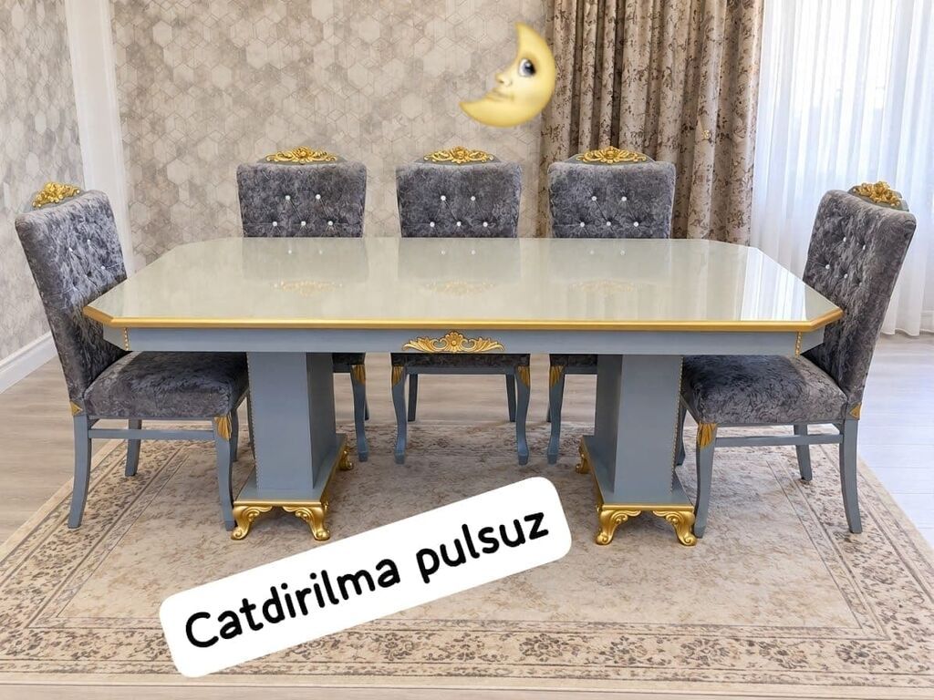 Masa dəsti satılır – 6 stul ilə. - Masa ölçüsü: 2.20 m - Rəng və — Masalar və stullar, Bakı