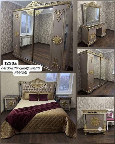 İkinəfərlik çarpayı, Dolab, Tumba, Termo, İşlənmiş — 1 250 ₼ · Баку, Nəsimi · Yataq otağı mobilya dəstləri İkinəfərlik çarpayı, Dolab, Tumba, Termo, İşlənmiş — Баку