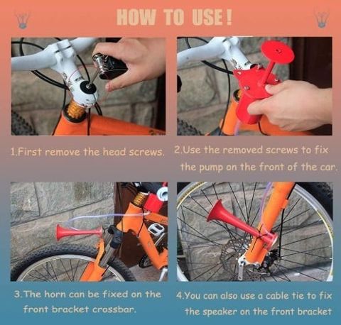 Velosiped üçün pnevmatik siqnal, metal korpus, əl ilə işləyən, yüksək səsli - bikesport_38 — Bakı