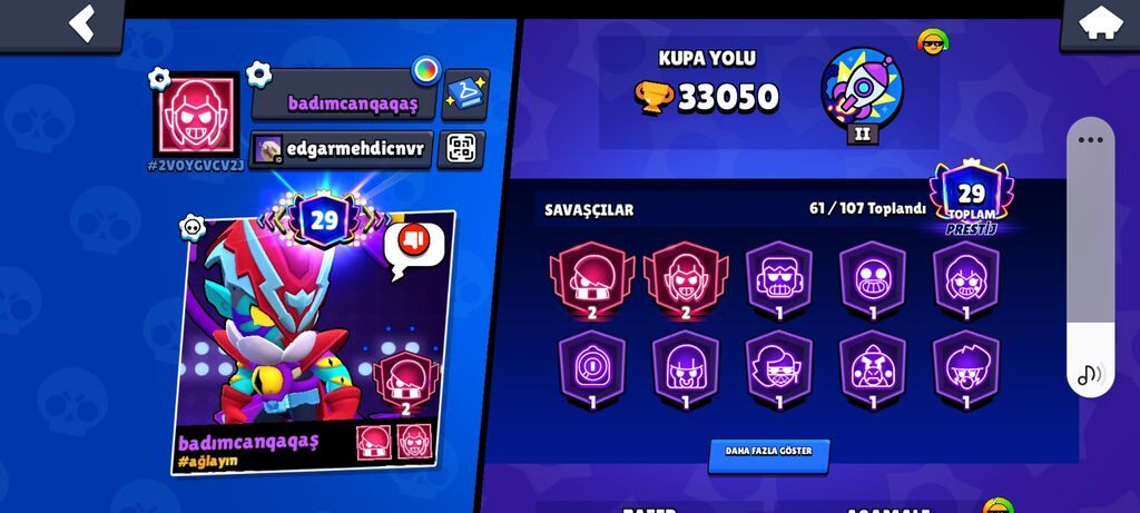Brawl Stars oyun hesabı – geniş döyüşçü kolleksiyası - Ümumi: 61/107 — Digər, Bakı (3)