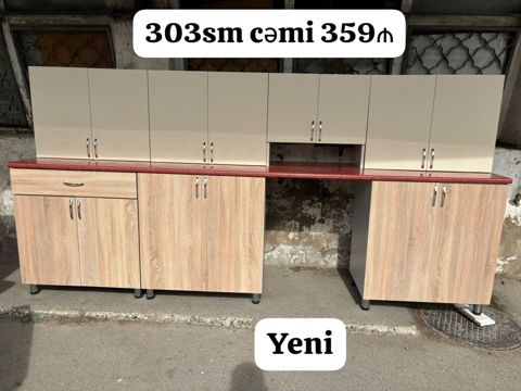 Mətbəx mebeli dəsti - Ölçü: ümumi en 303 sm - Üst şkaflar: bir neçə — 359 ₼ · Bakı · Mətbəx mobilyası Mətbəx mebeli dəsti - Ölçü: ümumi en 303 sm - Üst şkaflar: bir neçə — Bakı