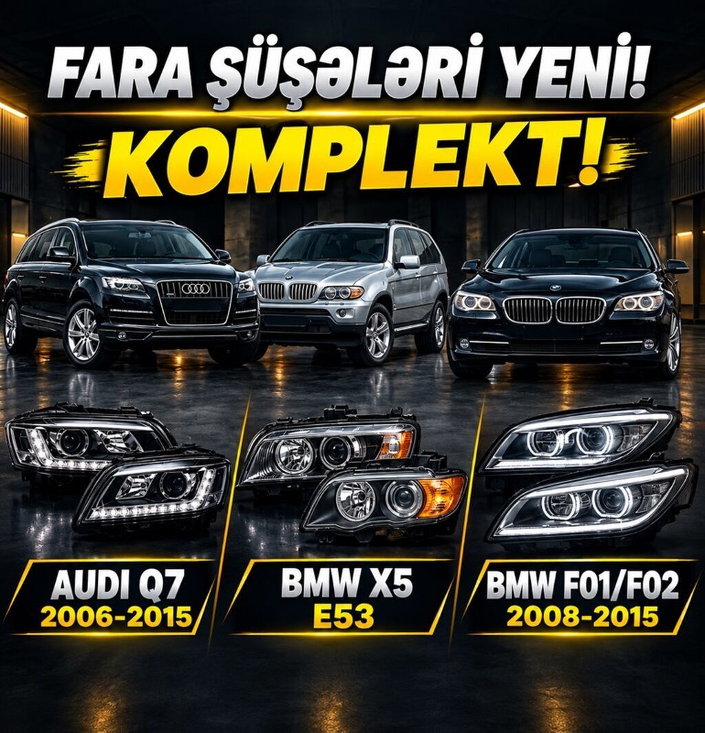 BMW F01/F02 fara şüşələri – cüt - Model uyğunluğu: BMW 7 Series — Avtomobil işığı, Bakı (2)