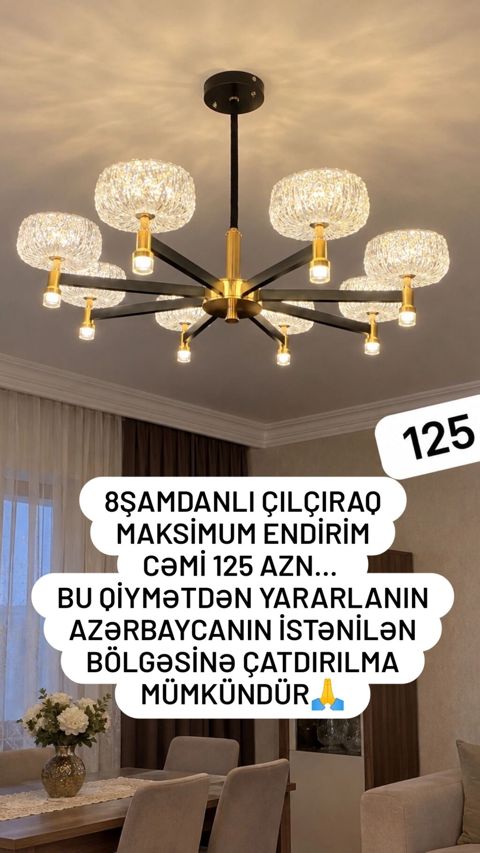 Çılçıraq, 8 lampa, Metal — Sumqayıt