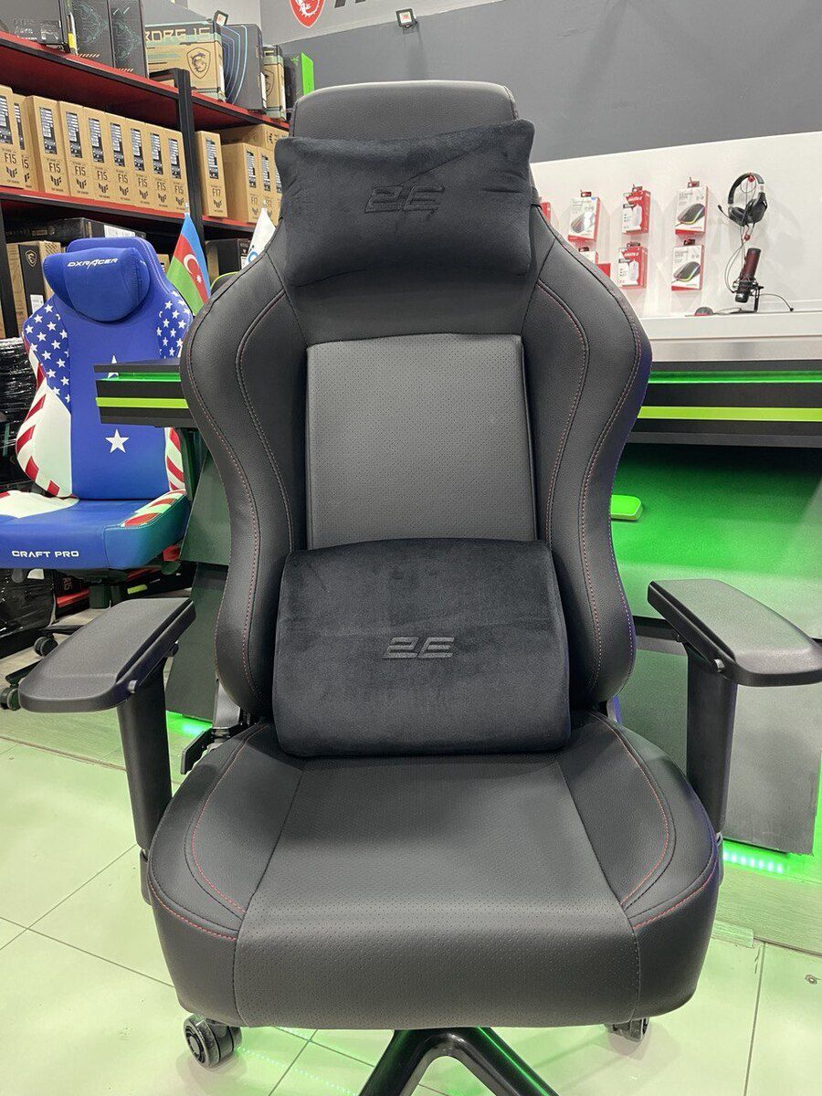 2E Gaming Chair Basan Black/Red Gen II — Mebel, Bakı (4)