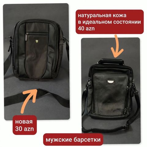 Müxtəlif model kişi barsetkaları 1) Parça/nylon çiyin çantası — Bakı