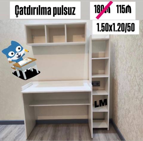 Düz masa, Stulsuz, Polkalı, Siyirməsiz, Sadə laminat — Sumqayıt