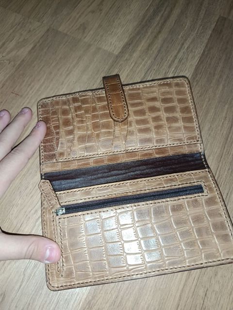 Krokodil naxışlı uzun pul kisəsi/kartlıq - Material: dərini — Bakı
