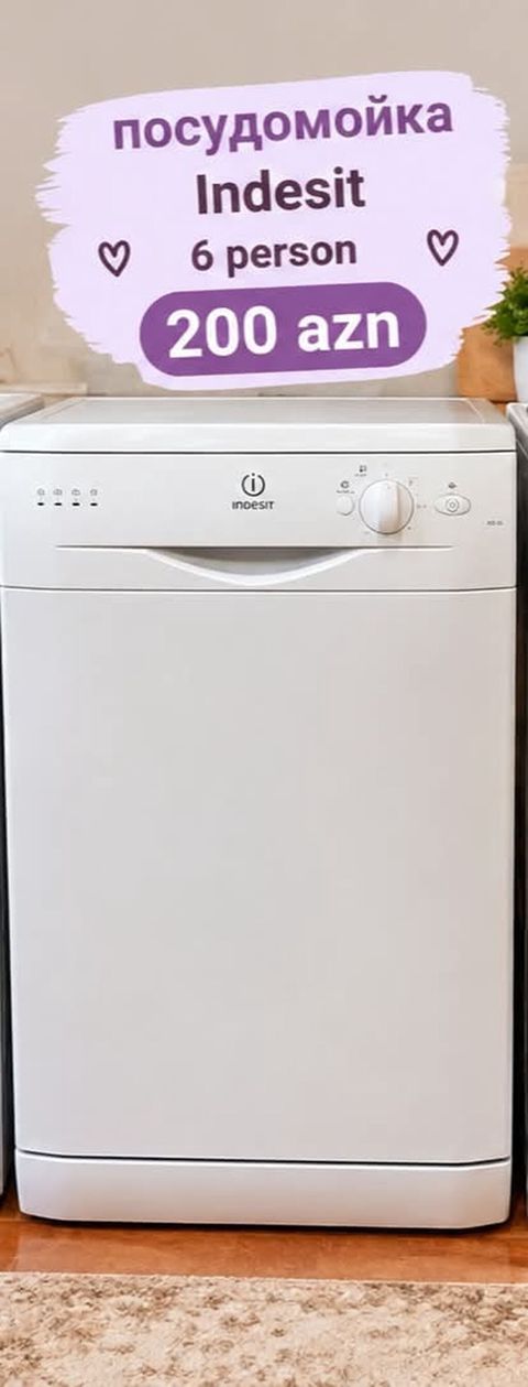Indesit qabyuyan maşın – 6 nəfərlik tutum Xüsusiyyətlər: - Brend — Bakı