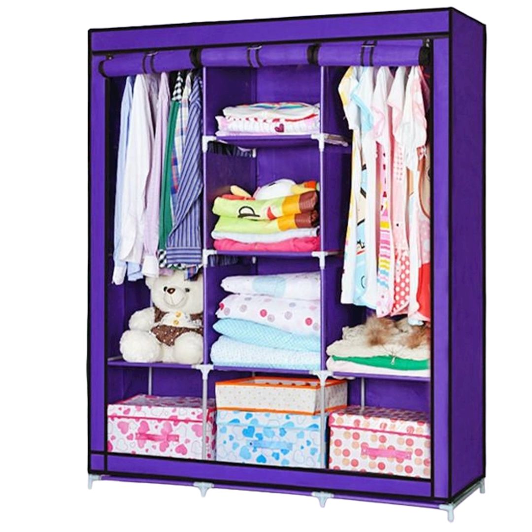 Portativ şkaf 88130A Purple, döşəməüstü, 130x45x175 sm, metal/parça, bənövşəyi — Şkaflar, Bakı (2)