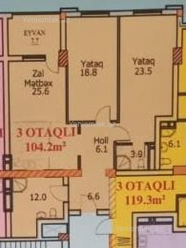 Satılır 3 otaqlı Bina evi menzil (Yeni tikili), 105 m², Xətai rayonu — Mənzil, Bakı (2)