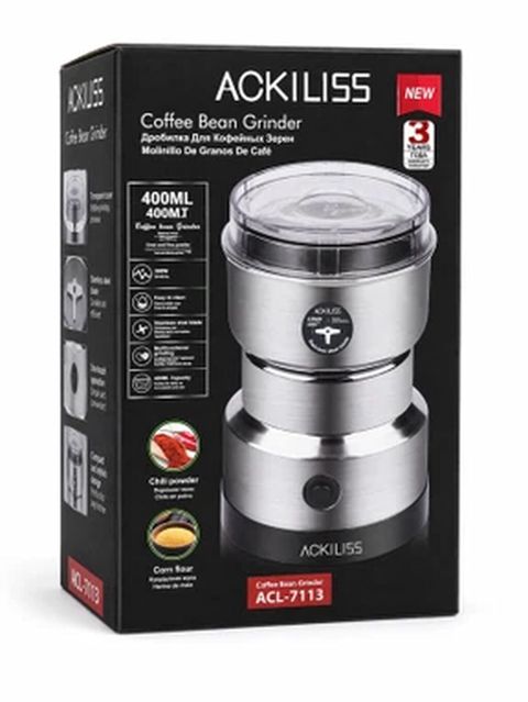 Qəhvəüyüdən Ackiliss ACL-7113 Silver – Paslanmaz polad bıçaqlı — 20 ₼ · Bakı · Qahvə aparatları və maşınları Qəhvəüyüdən Ackiliss ACL-7113 Silver – Paslanmaz polad bıçaqlı — Bakı