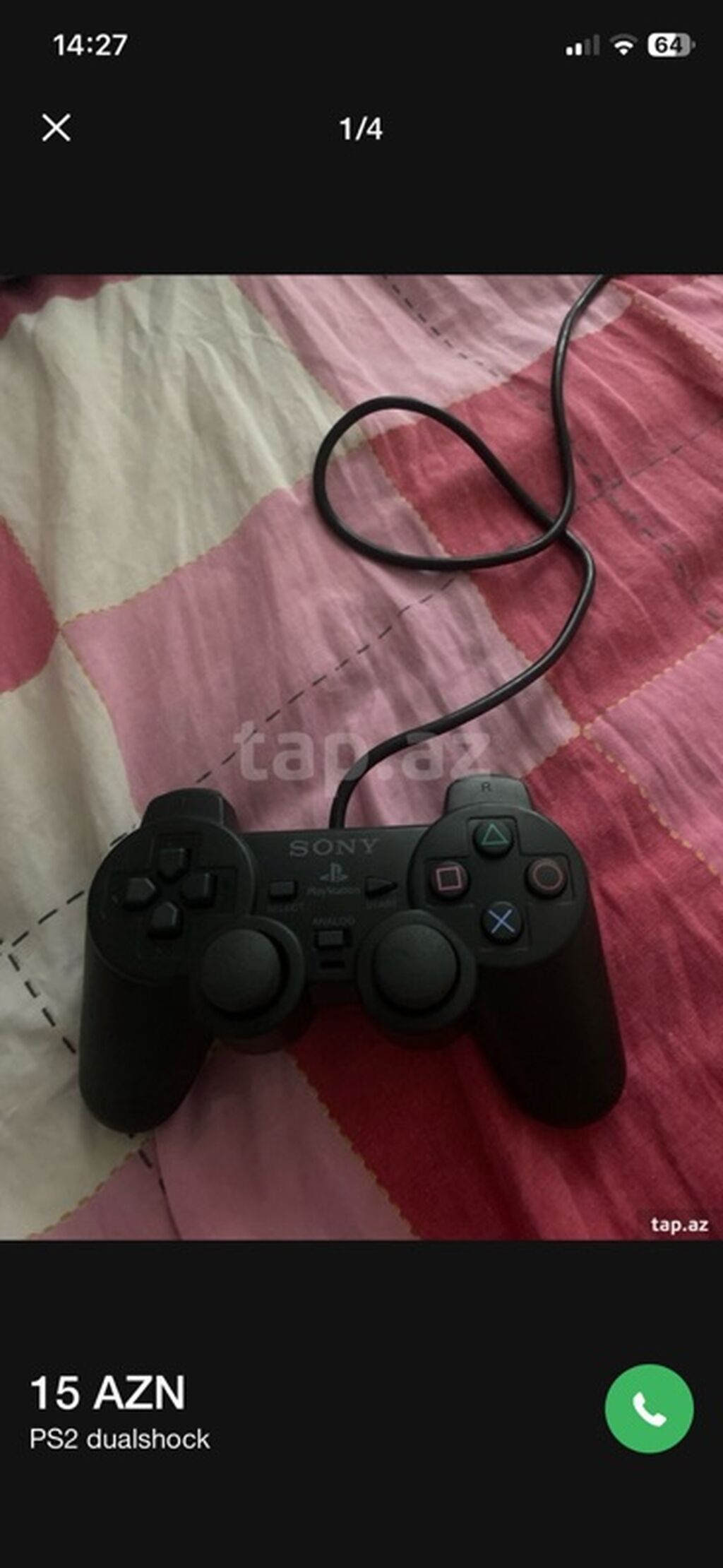 PS2 DualShock pultu PlayStation 2 üçün simli DualShock oyun pultu — Aksesuarlar, Digah (4)