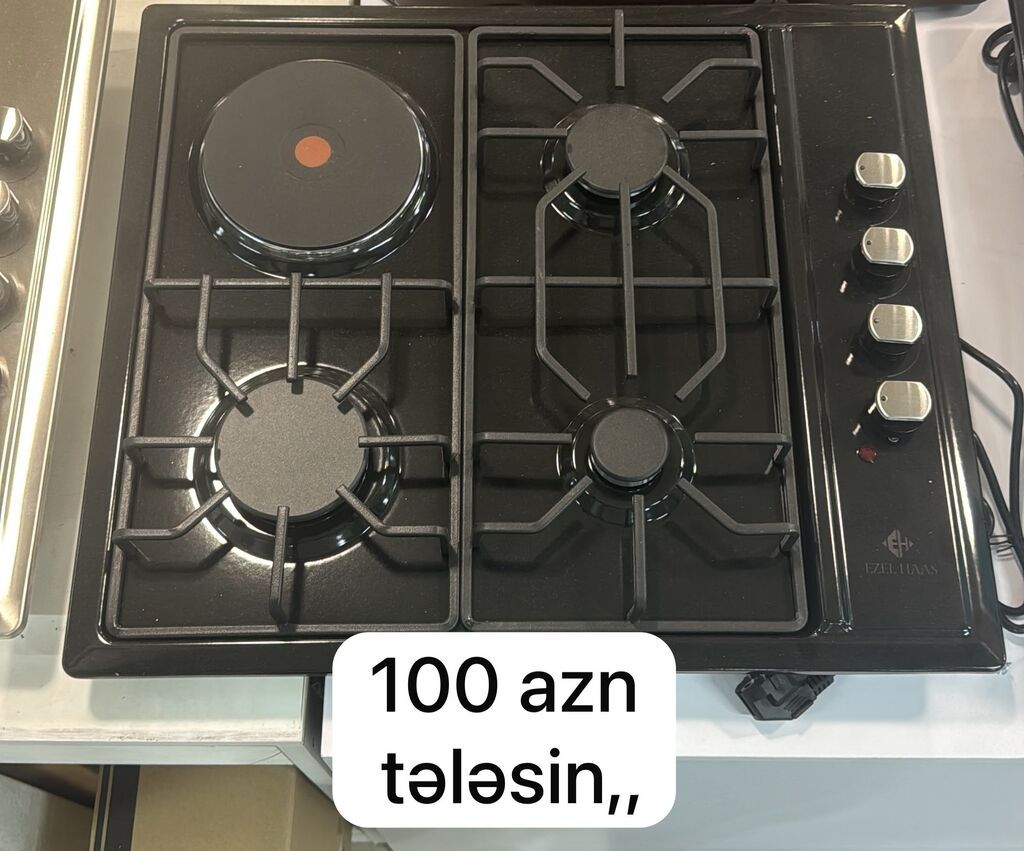 Qaz-elektrik kombinə edilmiş bişirmə panelləri - 60 sm ölçülü, səthdə — Plitələr, Sumqayıt (4)