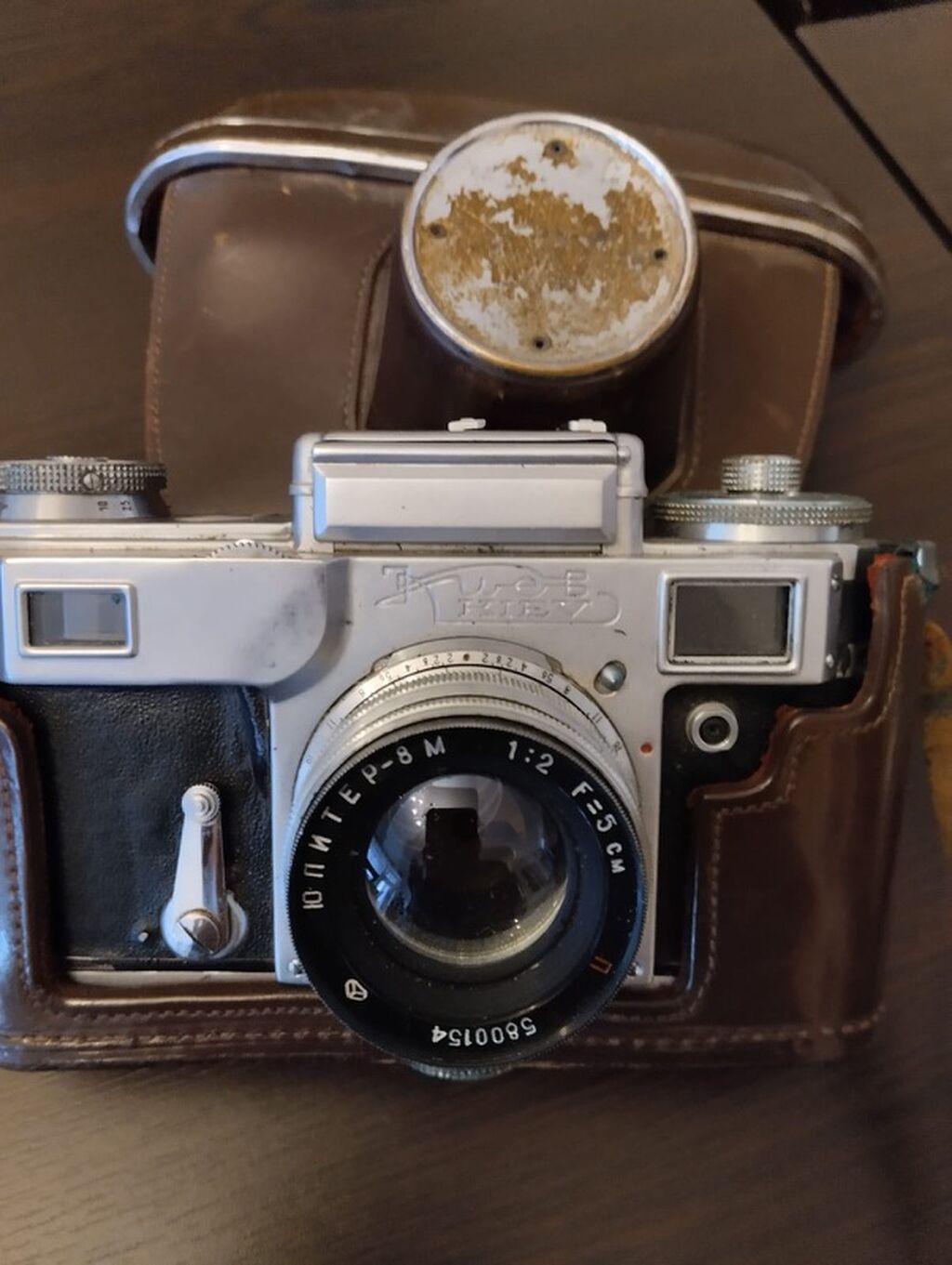 Kiev-4 film fotoaparatı + Jupiter-8M 50mm f/2 obyektiv - 35mm — Fotoaparat, Bakı