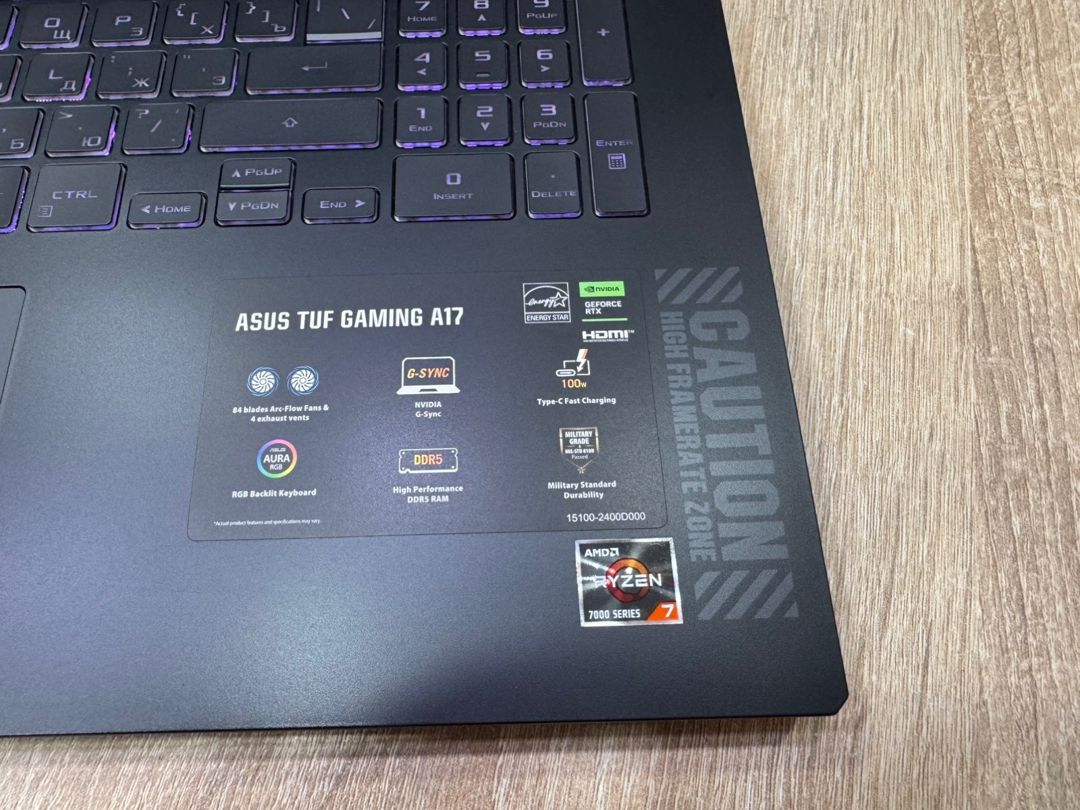 Noutbuk Asus Tuf Gaming A17 RTX4060 — Noutbuklar, Bakı (8)