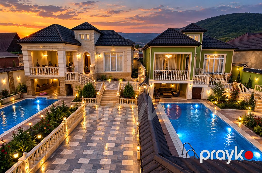 Lüks villa kompleksi, hovuz və peyzaj — Ev, villa, İsmayıllı (3)