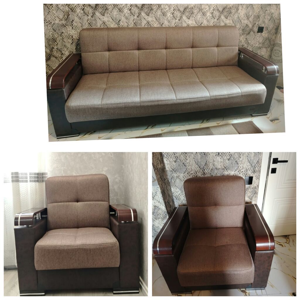 Divan + 2 kreslo dəsti - Qiymət: 200 AZN - Ərazi: Xırdalan — Yumşaq mobilya dəstləri, Bakı