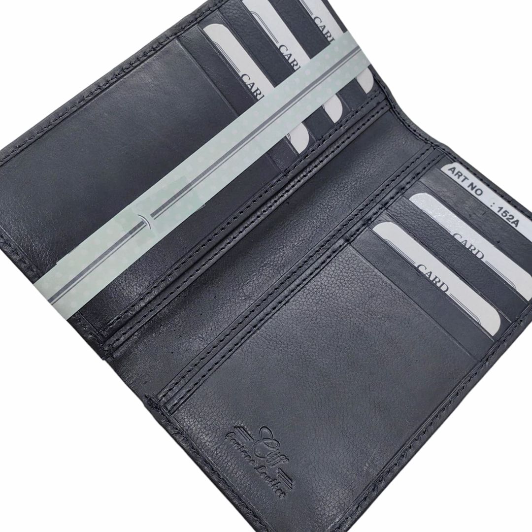 Dəri pulqabı kişi üçün Cliff 152A Plain Black — Mallar, Bakı (3)