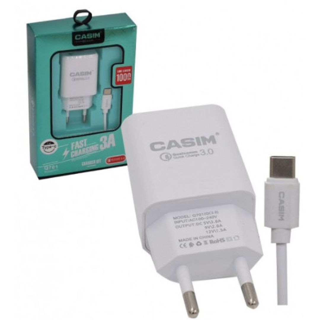 Şəbəkə enerji toplama cihazı Casım Q701 2 in 1 Fast Charge MicroUSB 3A — Telefonlar və qadjetlər, Bakı (2)