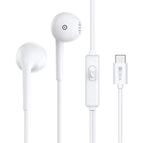 1HORA AUT124 Naqilli Qulaqlıq Type‑C və 3.5 mm Ağ 1HORA AUT124 — İbay Az — Headphones
