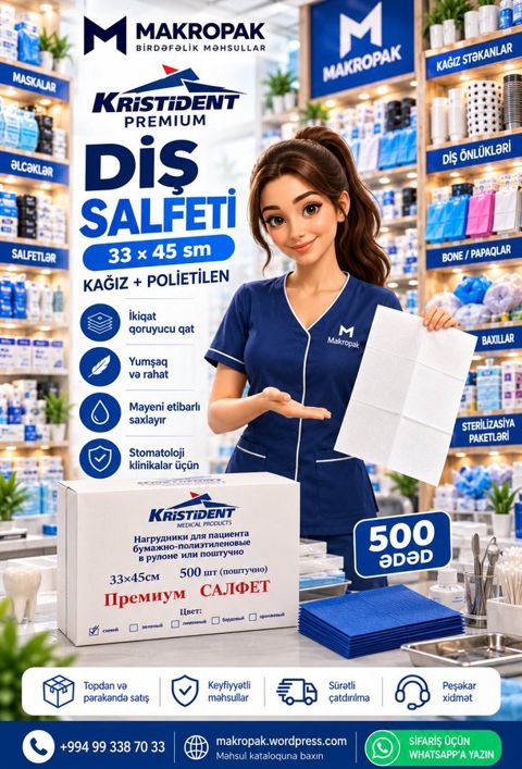 Stomatoloji premium salfetlər — 45 ₼ · Bakı · Gözəllik və sağlamlıq Stomatoloji premium salfetlər — Bakı