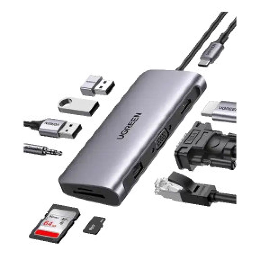 Dok stansiya Ugreen USB C Hub, 10-in-1 (CM179) — Kabelləri, adapterlər və keçidçilər, Bakı