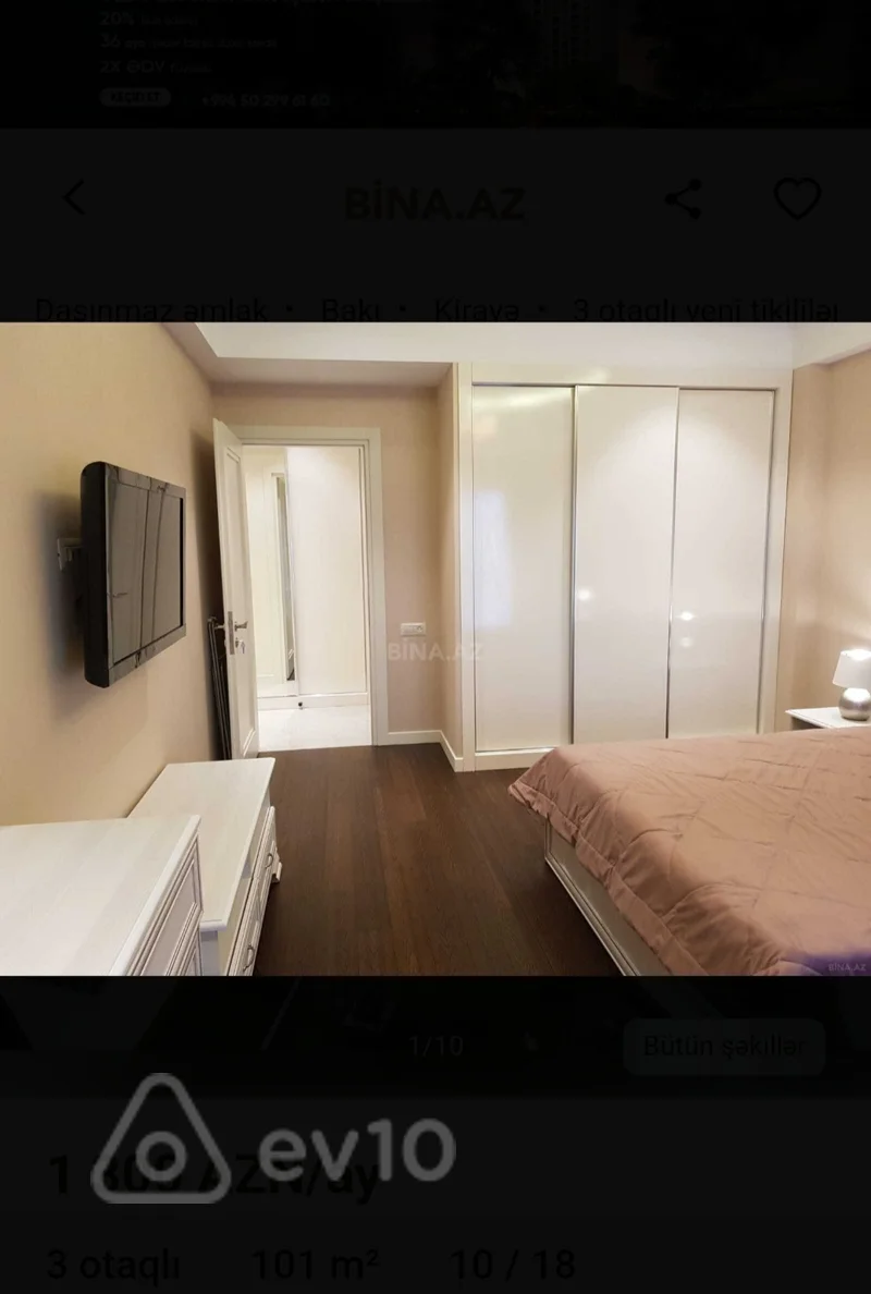 3 otaqlı mənzil, 101 m², Zahid — kirayə — Mənzil, Bakı (5)