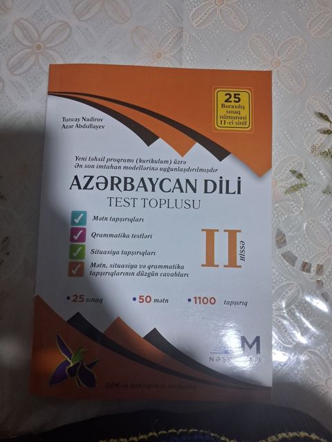 Məhsul: “Azərbaycan Dili – Test Toplusu” (II hissə) Müəlliflər — 10 ₼ · Bakı · Kitablar Məhsul: “Azərbaycan Dili – Test Toplusu” (II hissə) Müəlliflər — Bakı