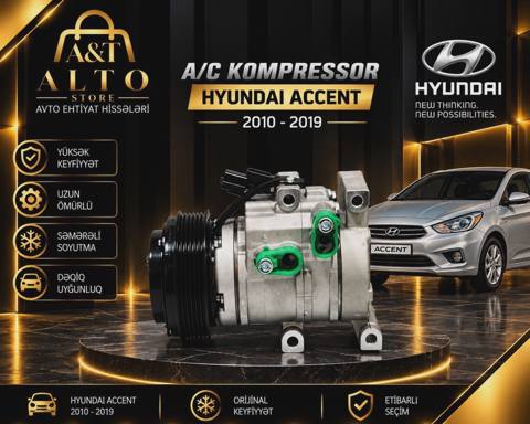 Kondisioner kompressoru Hyundai Accent 2010-2019 — 238 ₼ · Bakı · Avto Kondisioner kompressoru Hyundai Accent 2010-2019 — Bakı