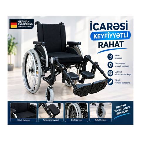 İcarəyə verilir – Alman istehsalı, rahat və funksional əlil arabası — Bakı