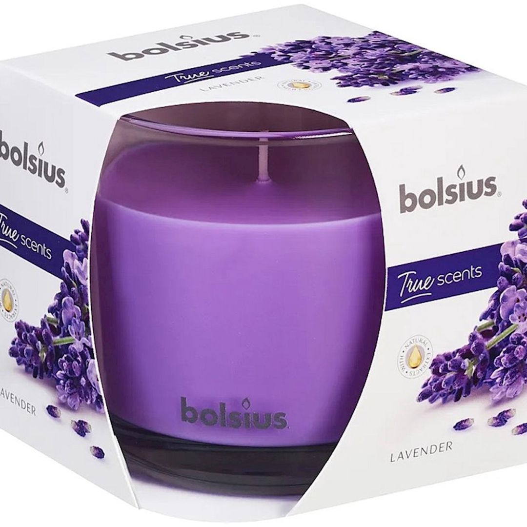Ətirli şam Bispol Lavanda 7х8 sm, parafin, 20 saat yanma, stəkanda, bənövşəyi — Mallar, Bakı