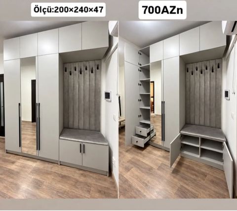 Dəhliz üçün funksional qapı yanı dolab dəsti Ölçü: 200 240 47 sm — 700 ₼ · Bakı · Xol üçün Dəhliz üçün funksional qapı yanı dolab dəsti Ölçü: 200 240 47 sm — Bakı