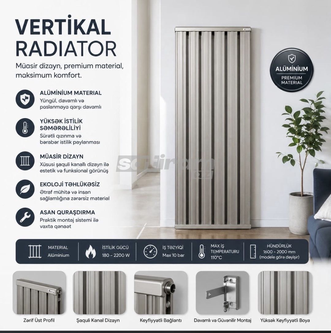 Vertikal radiyator — Təmir və inşaat, Bakı (3)
