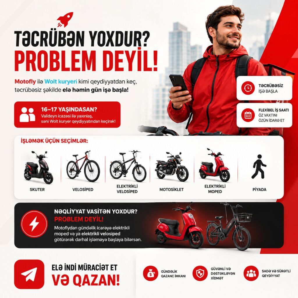 Sürücü-kuryer tələb olunur — Nəqliyyat, logistika, anbar, Bakı