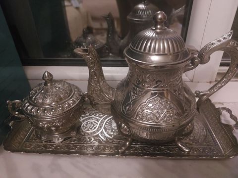 Çay dəsti, rəng - Gümüşü, Metal — Bakı