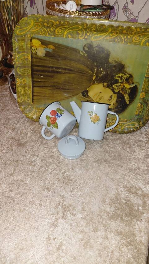 Çay dəsti, rəng - Mavi, Metal — Bakı