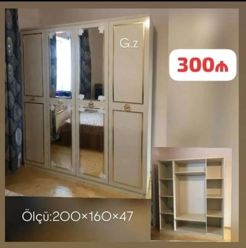 Güzgülü paltar şkafı - Ölçü: 200 160 47 sm (şəkildə göstərilib) — Digah