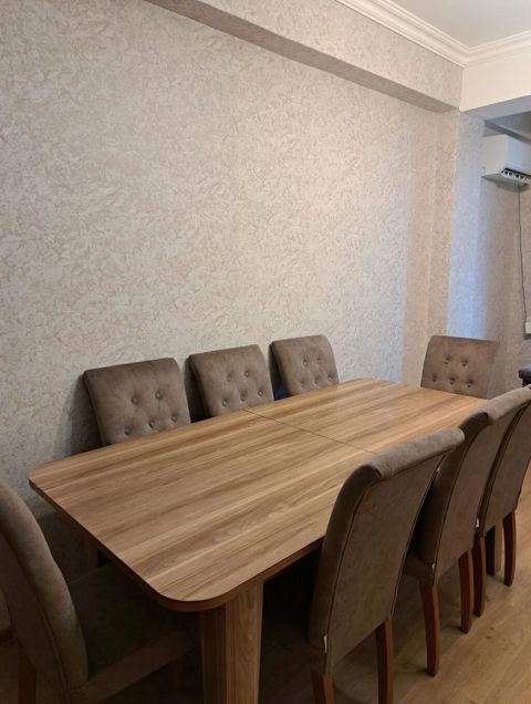 Qonaq otağı üçün, Yeni, Açılan, Dördbucaq masa, 8 stul — Bakı