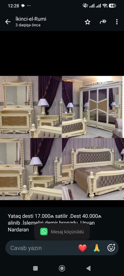 Yataq desti 17.000₼ satilir .Dest 40.000₼ alinib .İslemeliri demir — Bakı