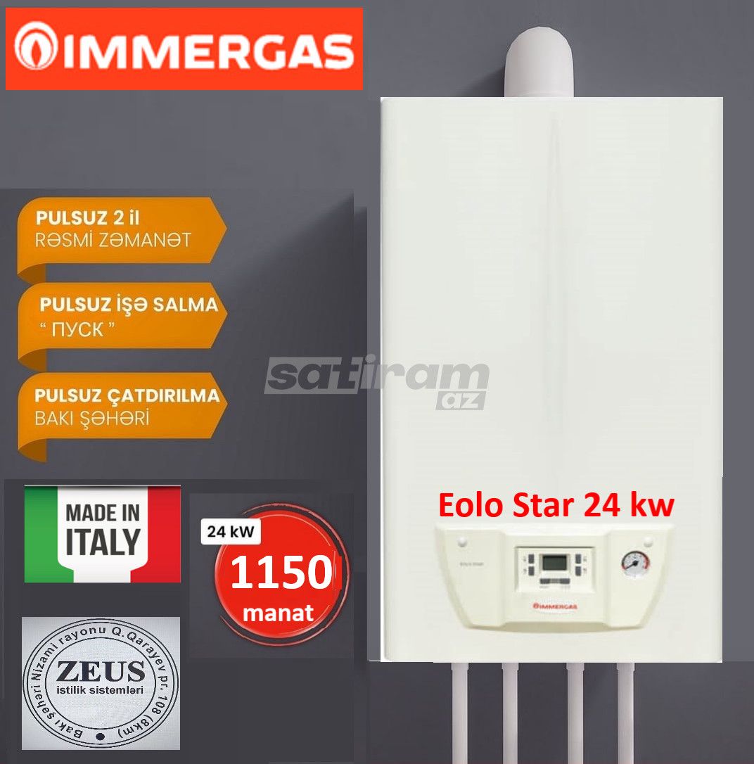 Kombi Immergas Eolo Star 24 kw — Ev texnikası, Bakı (4)