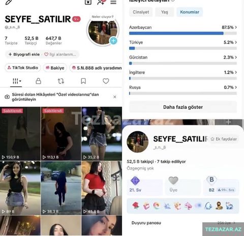 Tiktok sehifesi — 90 ₼ · Füzuli · Oyunlar, konsollər və proqramlar Tiktok sehifesi — Füzuli