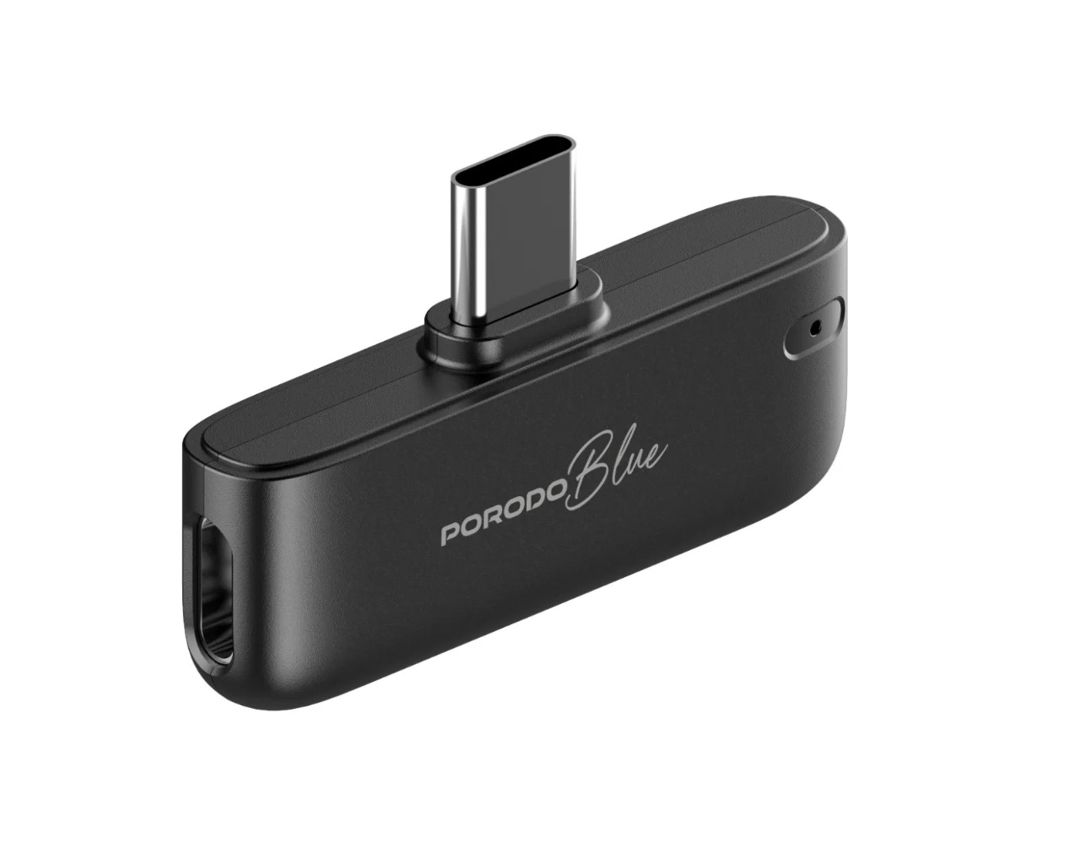 Porodo Blue ClipMic Pro Wireless Microphone X2 Type-C Black — Mikrafonlar, Bakı (2)