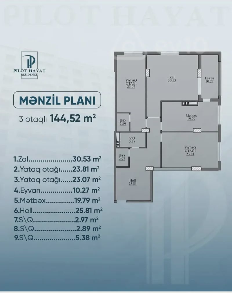 3 otaqlı mənzil, 144.5 m², Azadlıq prospekti — Mənzil, Bakı (2)