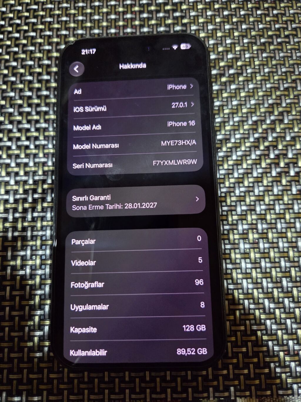 IPhone 16, 128 GB, Qara, Zəmanət — Apple iPhone, Novxanı (3)