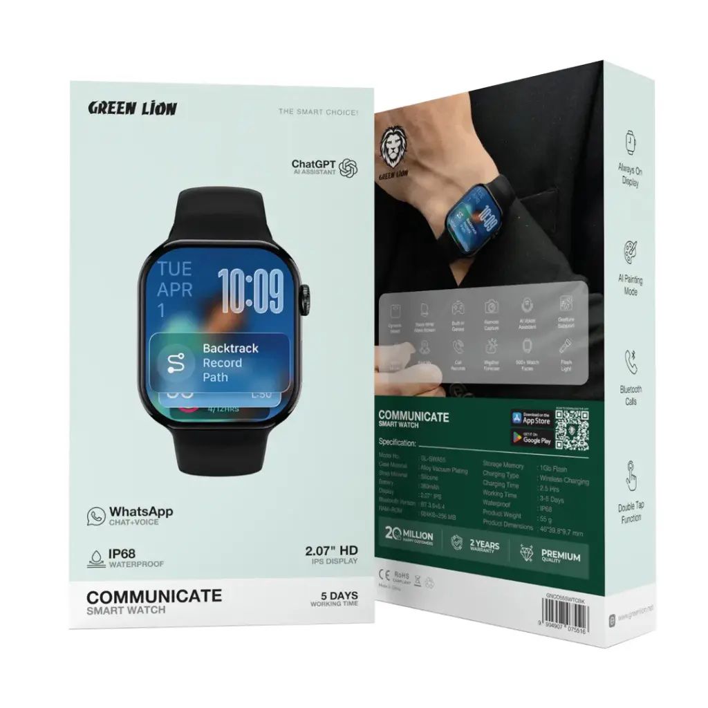 Green Lion Communicate Smart Watch Black — Ağıllı saatlar və biləkliklər, Bakı (4)
