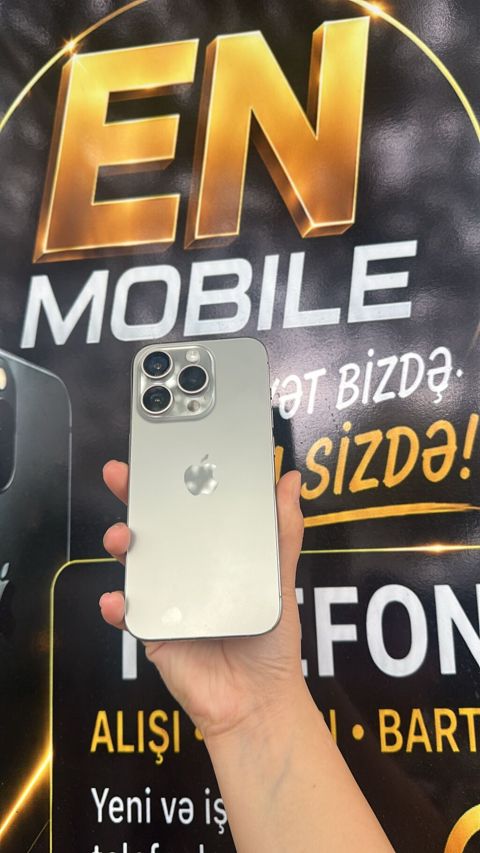 IPhone 15 Pro, 128 GB, Gümüşü, Face ID — Bakı