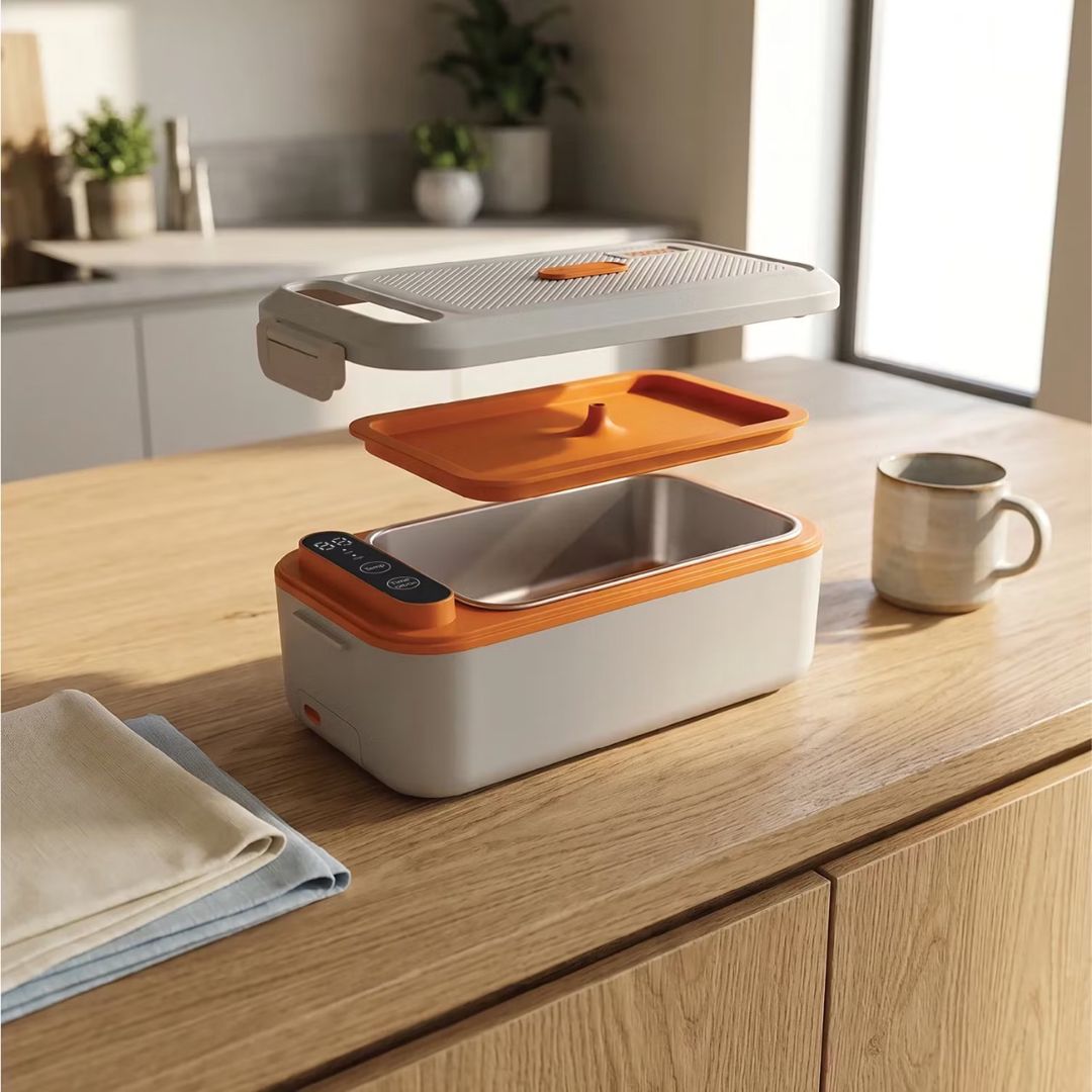 Porodo Lifestyle Lite Lunch Electric Heated Lunch Box White & Orange — İdman və istirahət, Bakı (3)