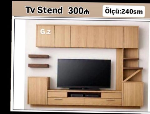 TV stend dəsti - Ölçü: 240 sm (şəkildə göstərilib) - Qiymət: 300 AZN — Digah