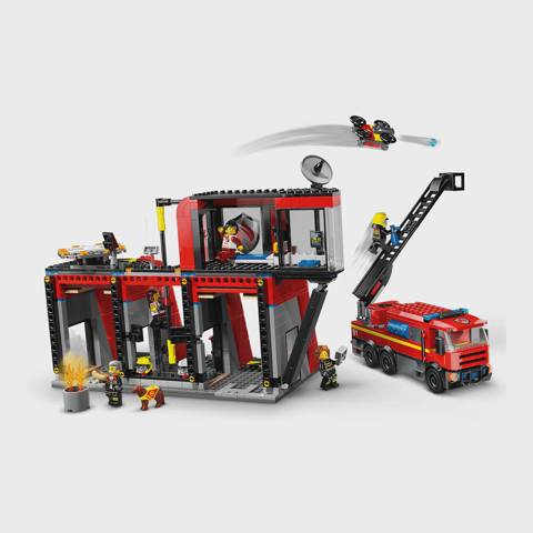 Konstruktor Lego City Fire Station with Fire Engine 5702017582962 (60414) — Конструкторлар
