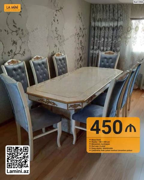 Məhsul: Masa Dəsti (Kod: 3366) - Ölçülər: 100 200 sm - Mexanizm — Bakı